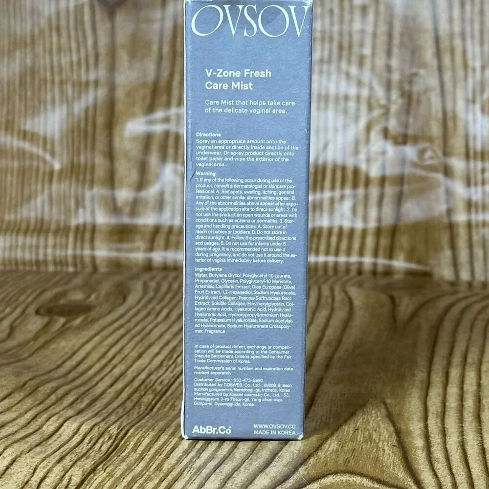 OVSOV Intimate Hygiene Cleansing Gel‎ 200ml + V-Zone Care Fresh Mist 50ml